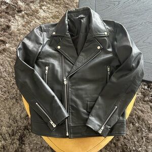 DSTLD Black Leather Jacket